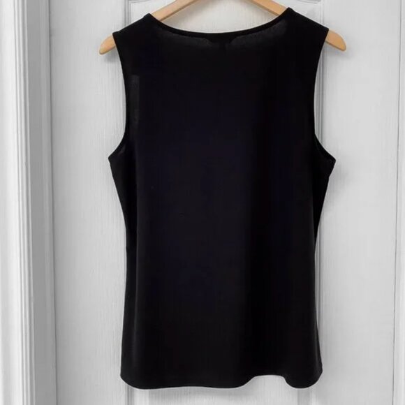 RW&CO - Black Sleeveless Blouse with Decorative Zipper Shoulder - Picture 3 of 7